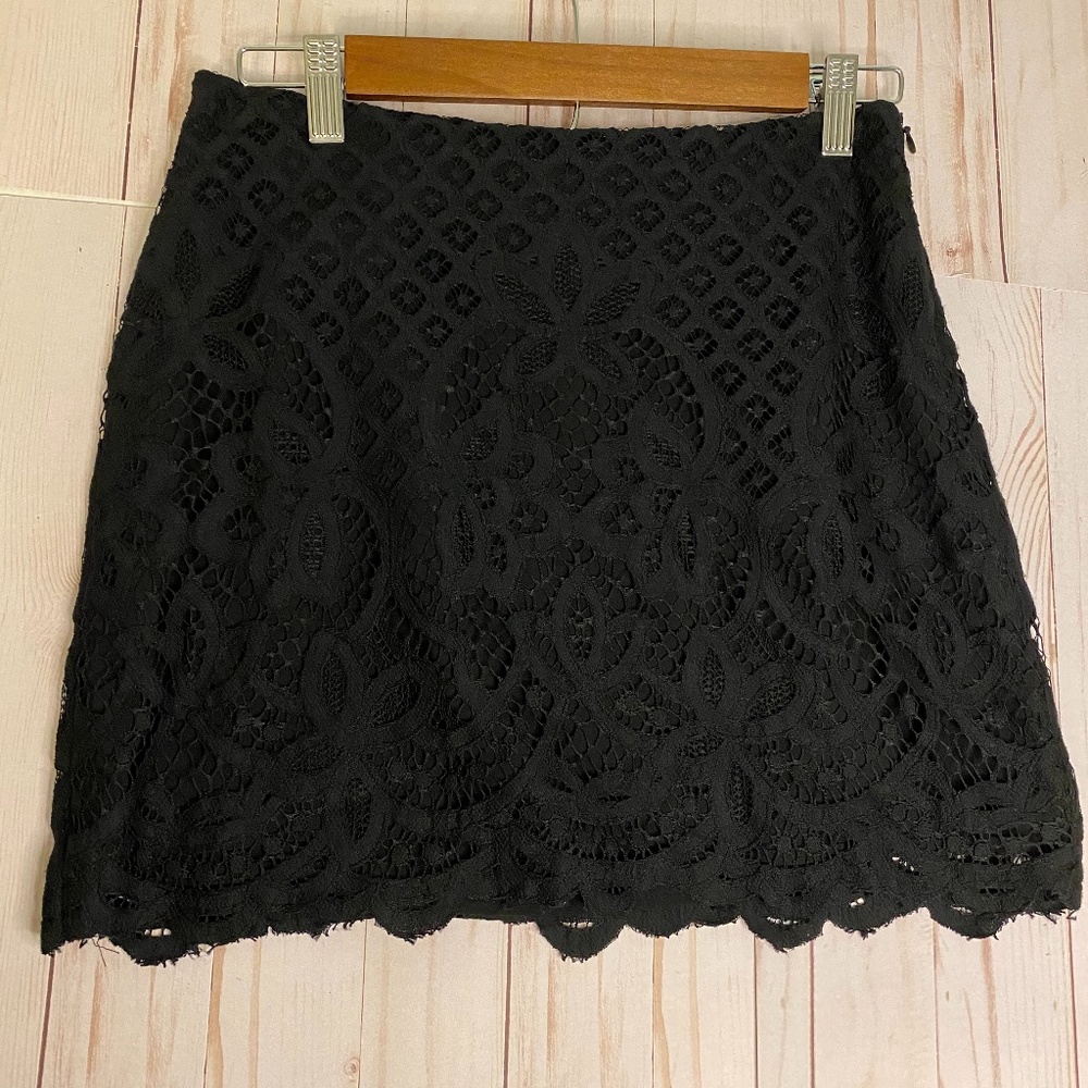 Free People Black Lace Skirt